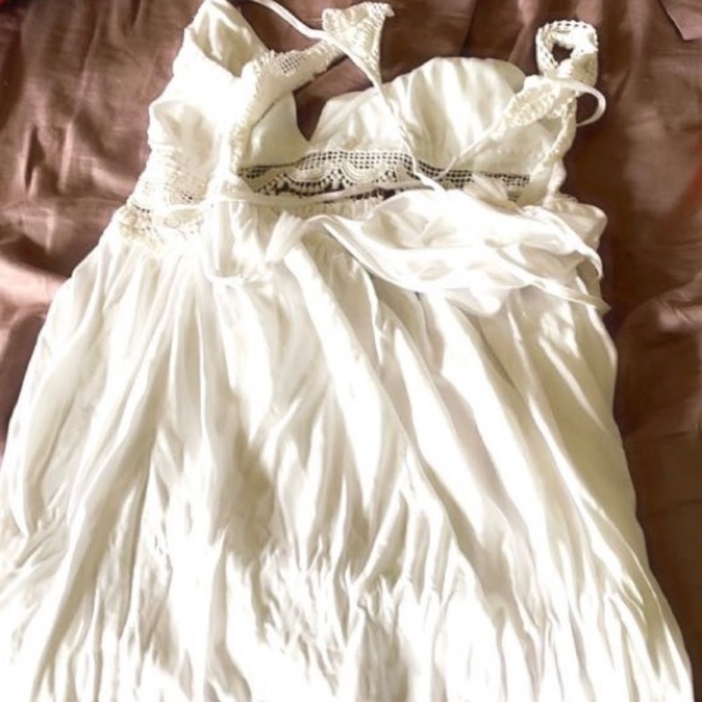 White Cottagecore Dress | size: XXL